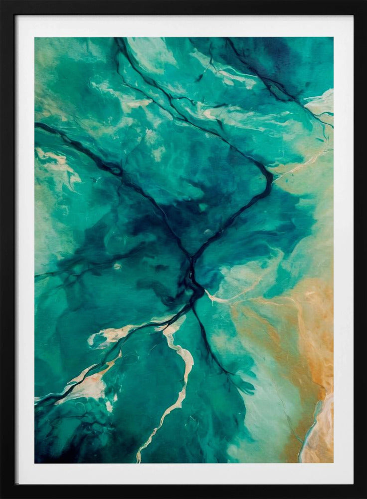 Aerial Landscapes And Flowing Water | Poster