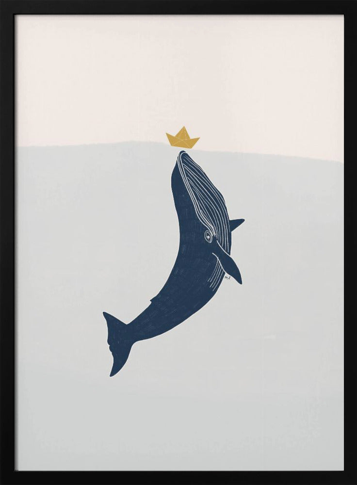 Blue Whale Sailing Boat | Poster