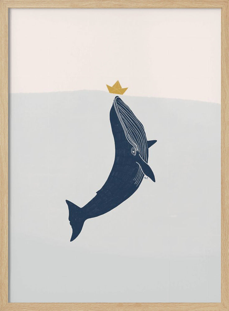 Blue Whale Sailing Boat | Poster