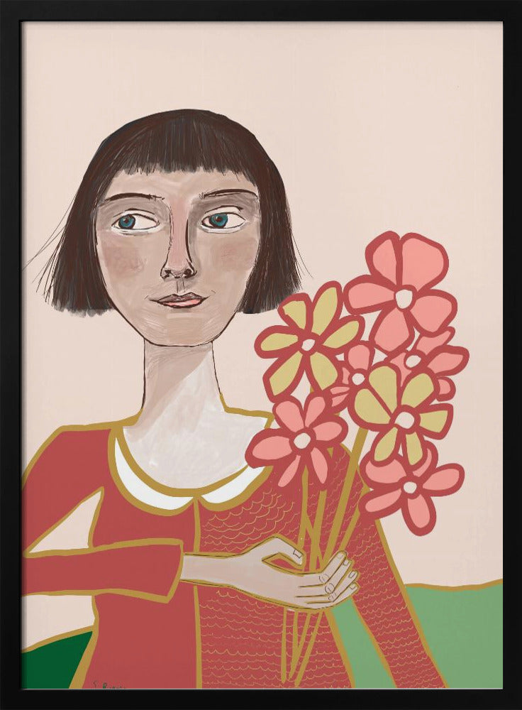 Woman with flowers | Poster