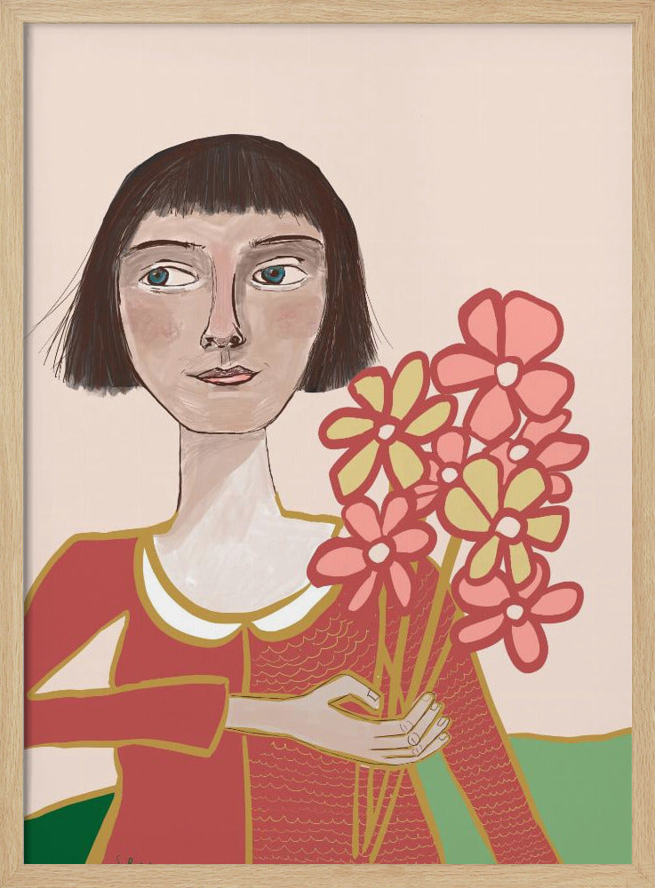 Woman with flowers | Poster