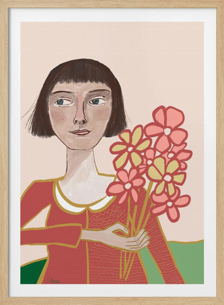 Woman with flowers | Poster