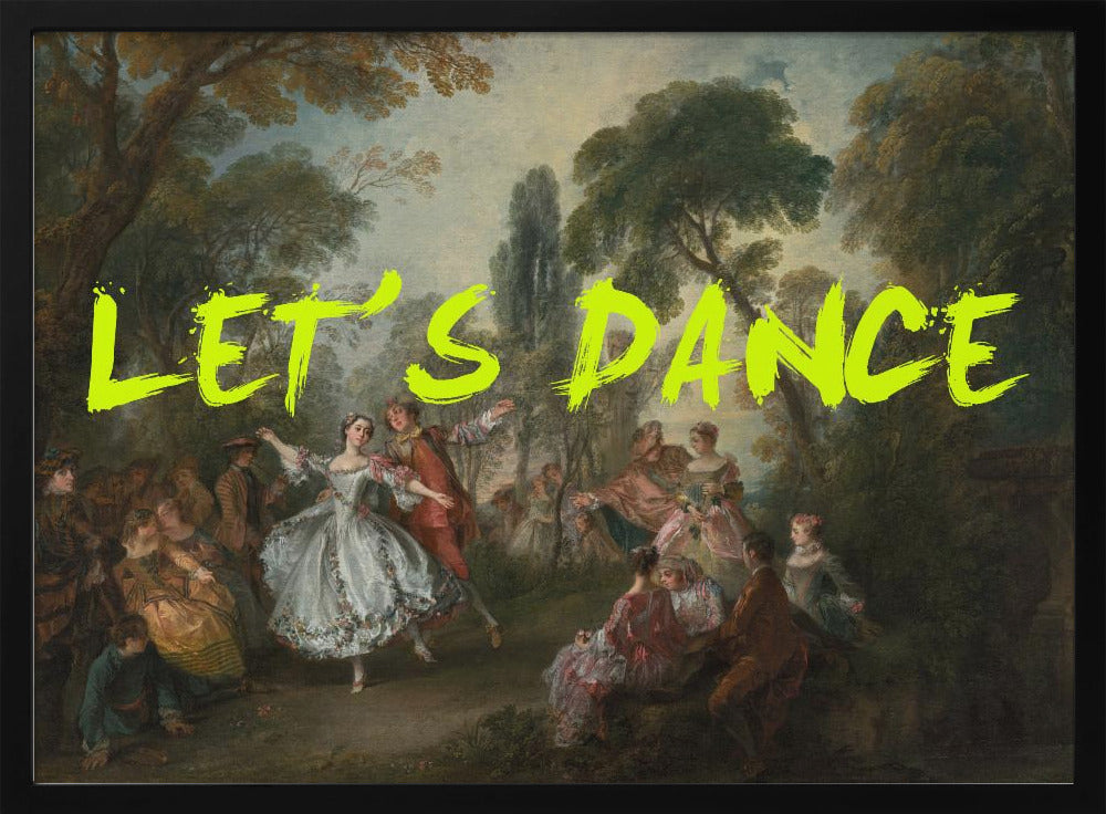 LET&#039;S DANCE NEON YELLOW VINTAGE MAXIMALIST ART | Poster