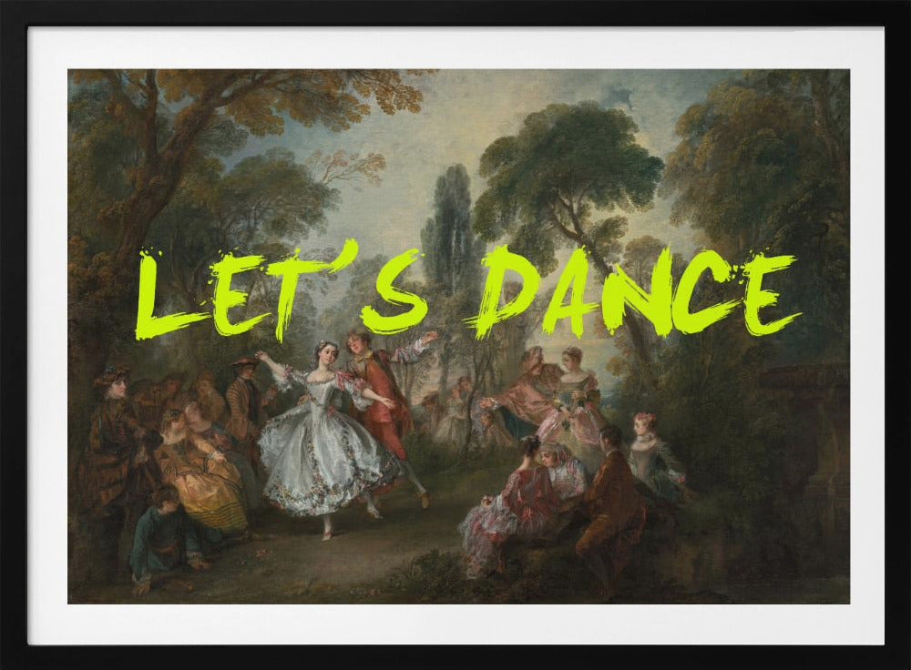 LET&#039;S DANCE NEON YELLOW VINTAGE MAXIMALIST ART | Poster