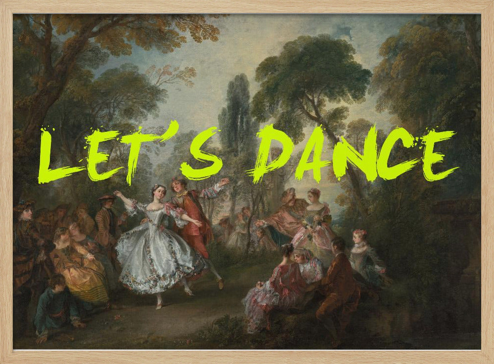 LET&#039;S DANCE NEON YELLOW VINTAGE MAXIMALIST ART | Poster