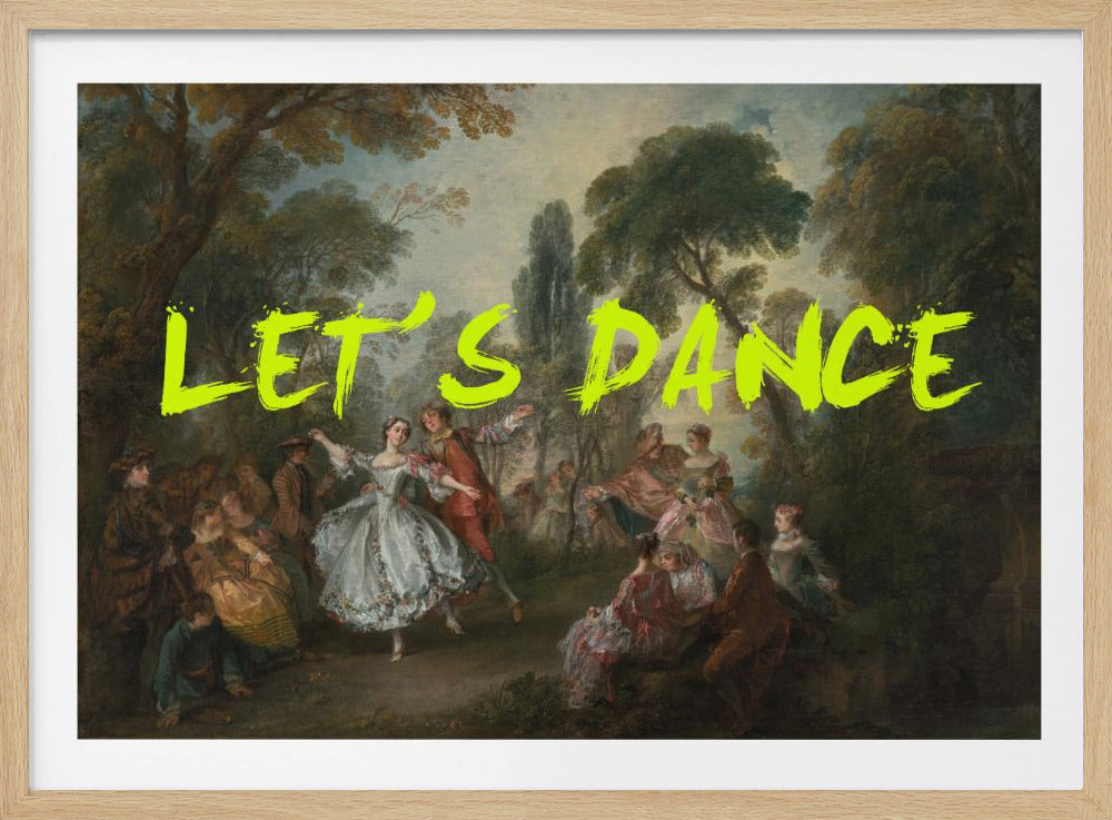 LET&#039;S DANCE NEON YELLOW VINTAGE MAXIMALIST ART | Poster