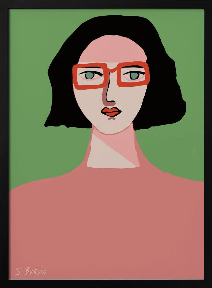 Lady with Red Glasses | Poster