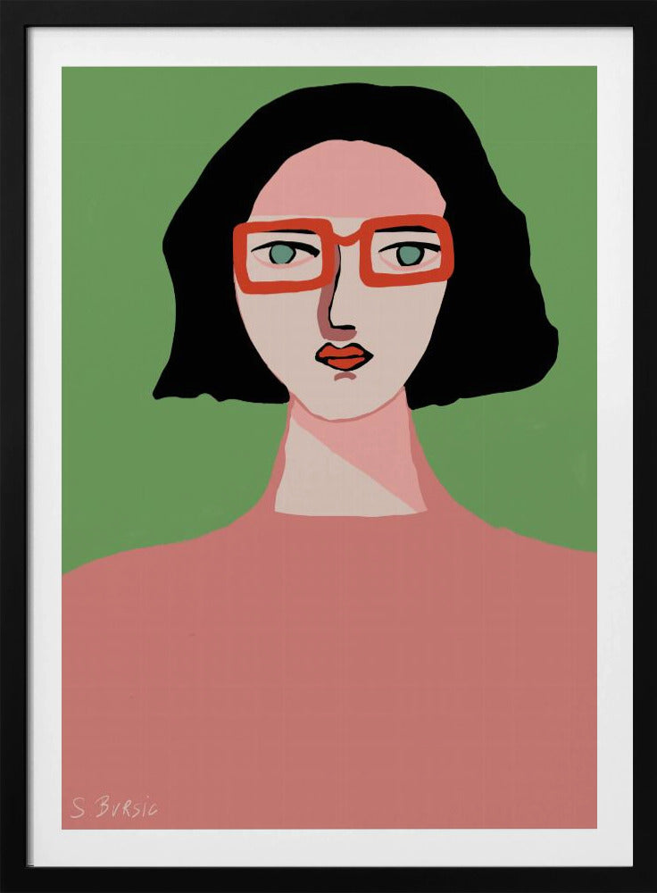 Lady with Red Glasses | Poster