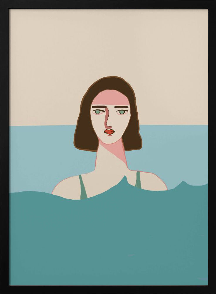 Ocean swimmer Brunette | Poster