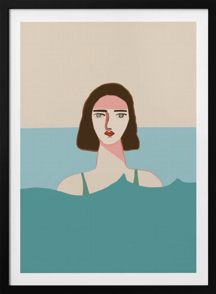 Ocean swimmer Brunette | Poster