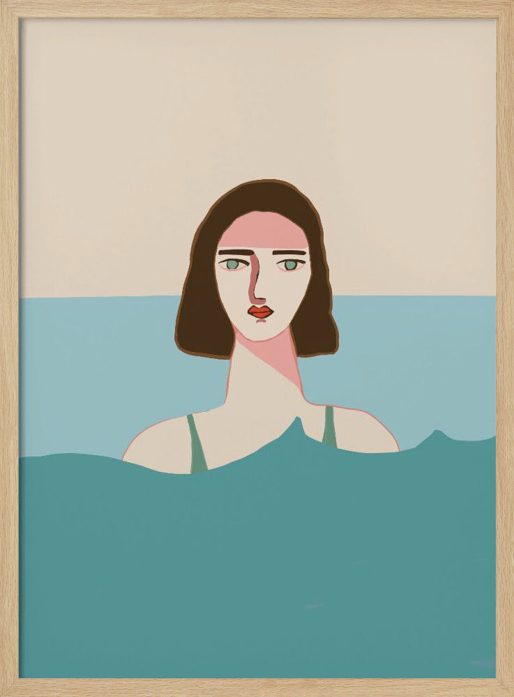 Ocean swimmer Brunette | Poster