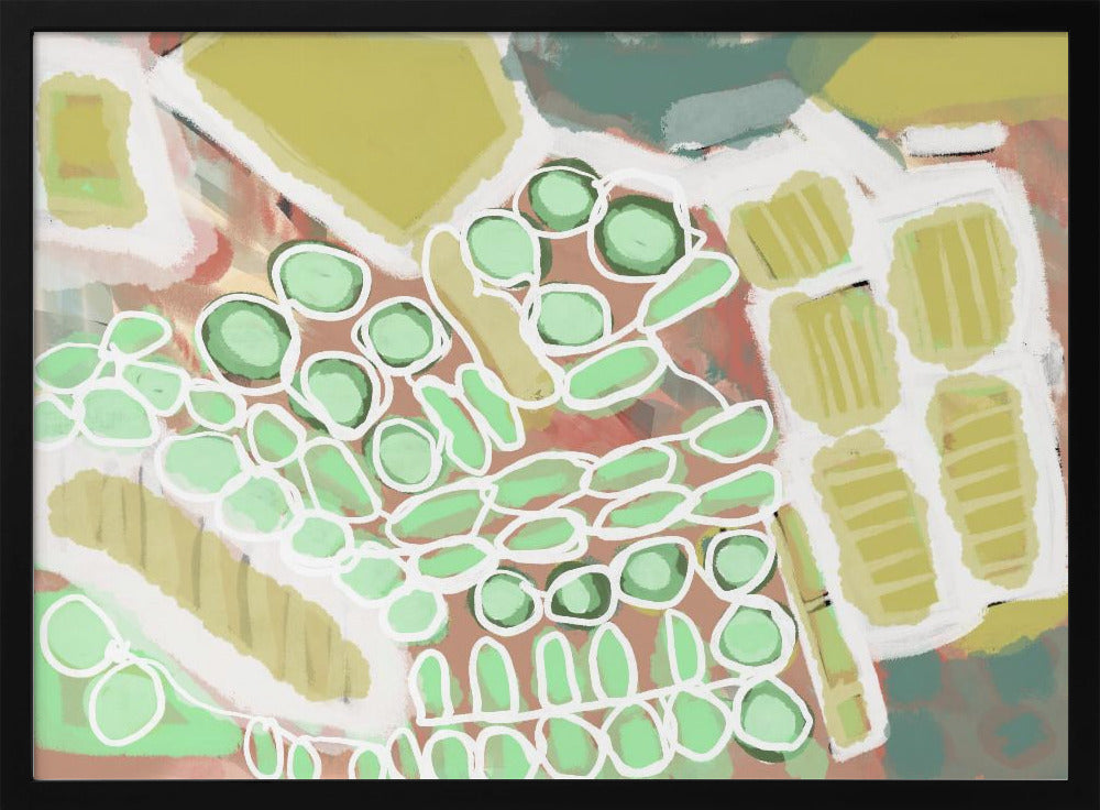 Abstract greens and gold | Poster