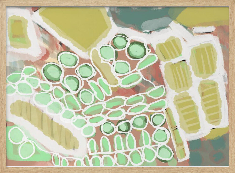 Abstract greens and gold | Poster