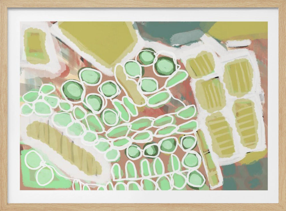 Abstract greens and gold | Poster