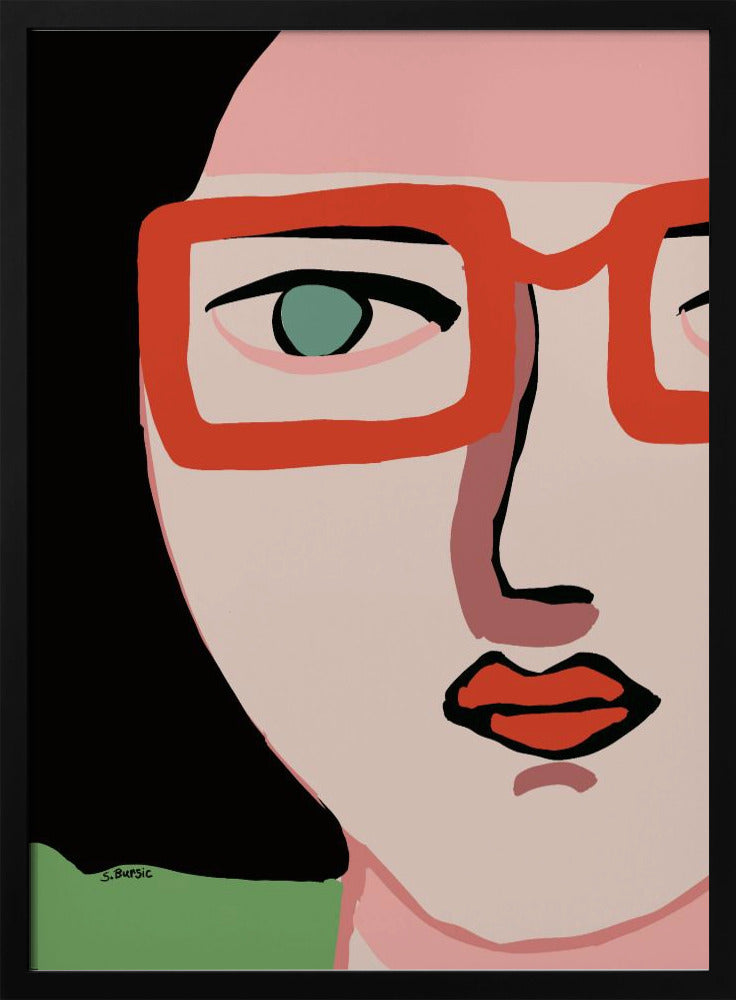 Lady with red glasses | Poster