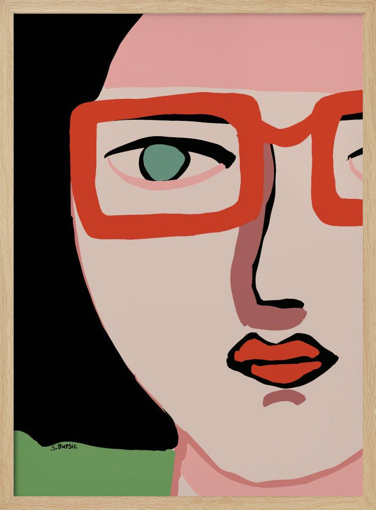 Lady with red glasses | Poster
