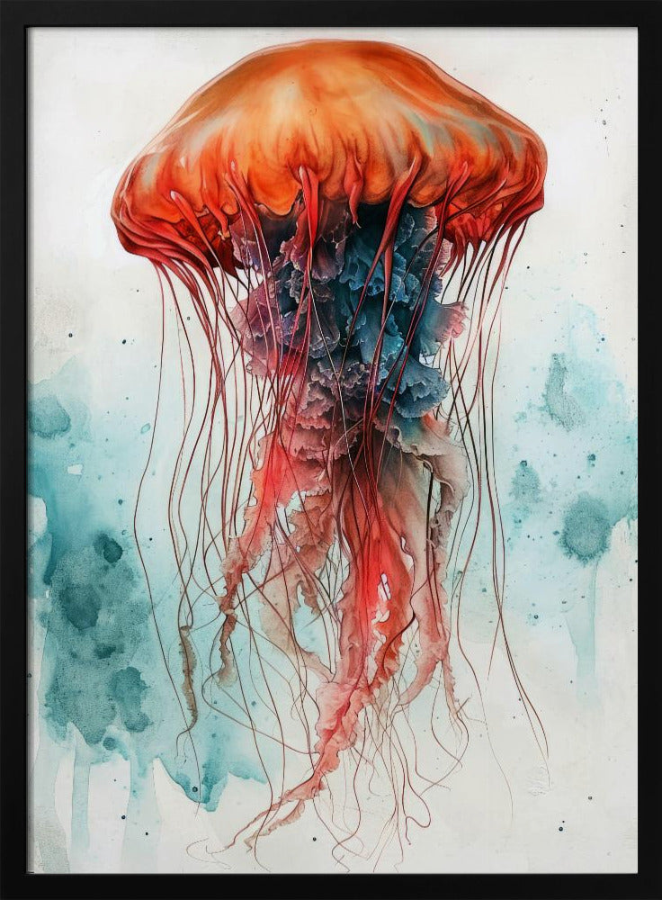 Animal Watercolor Art Medusa Sea Life | Poster