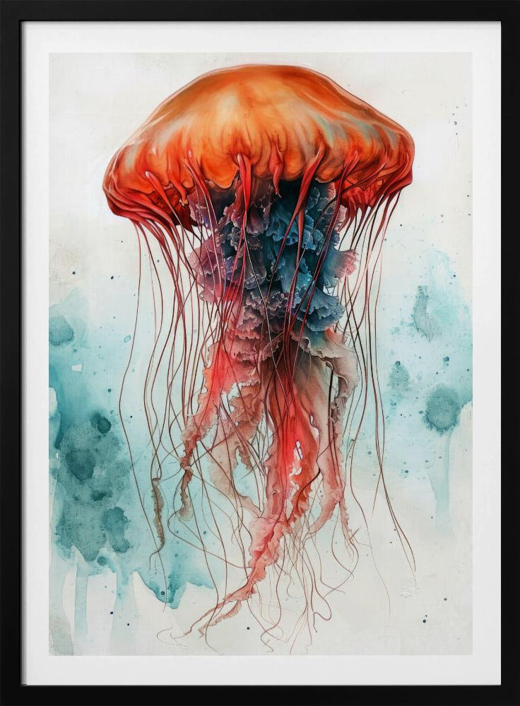 Animal Watercolor Art Medusa Sea Life | Poster