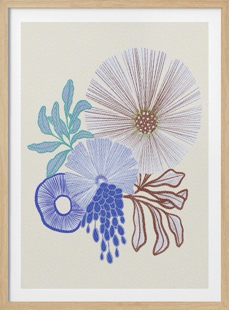Coral floral | Poster