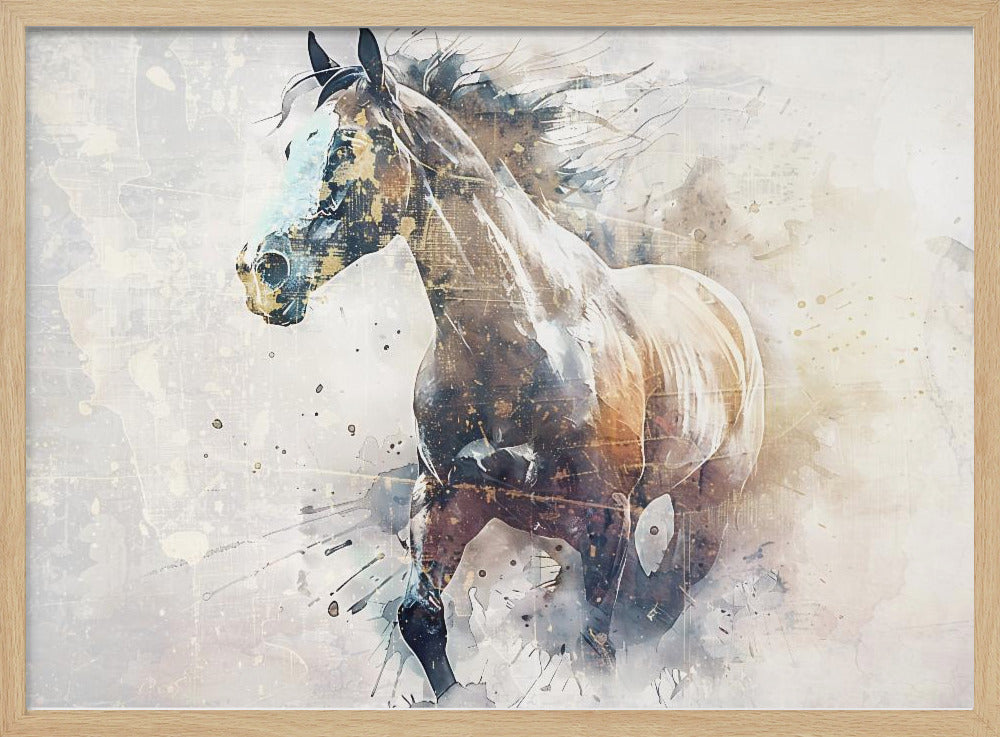 Horse Animal Vintage Art Illustration Wallart 09 | Poster