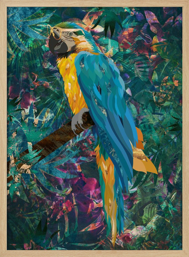 Tropical Floral Jungle - Macaw | Poster