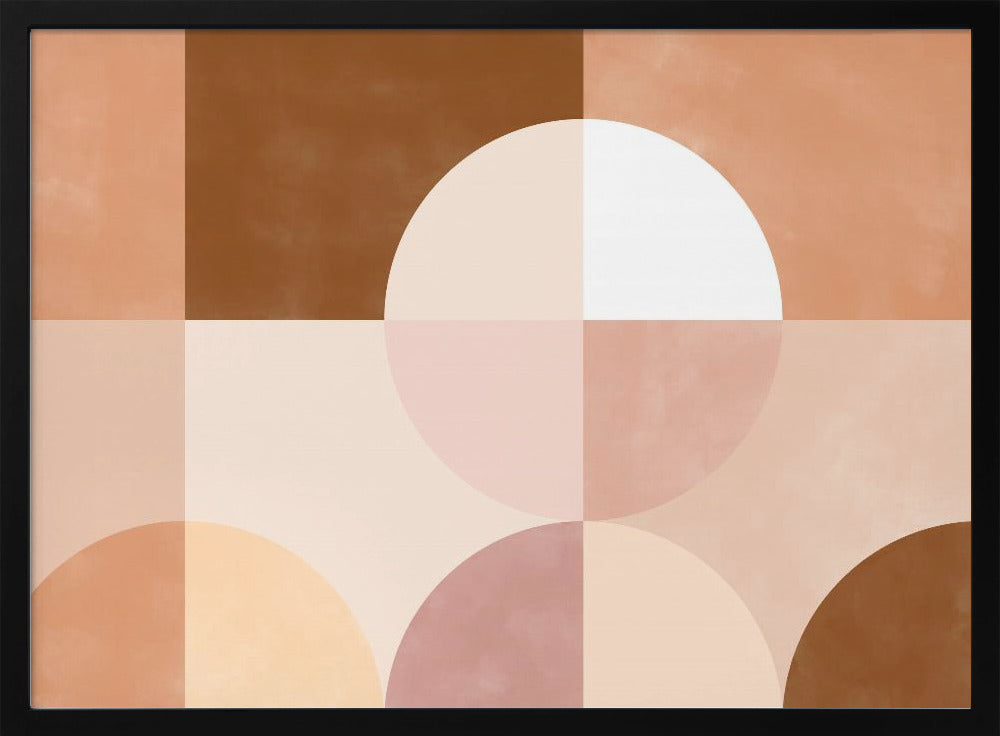 Geometric Circles and Squares in Earthy Tones | Poster