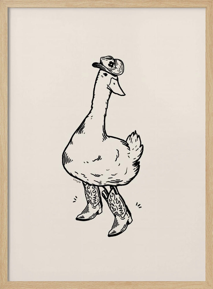 Duck wearing Western Boots | Poster