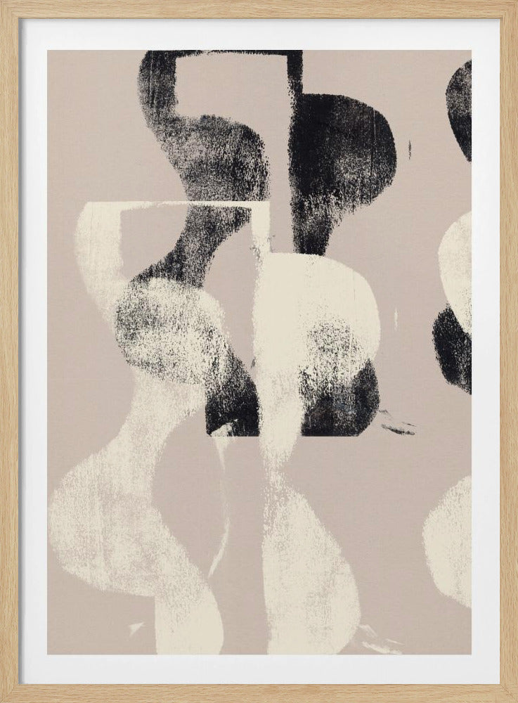 Tango – Organic Shapes in Black and Beige | Poster