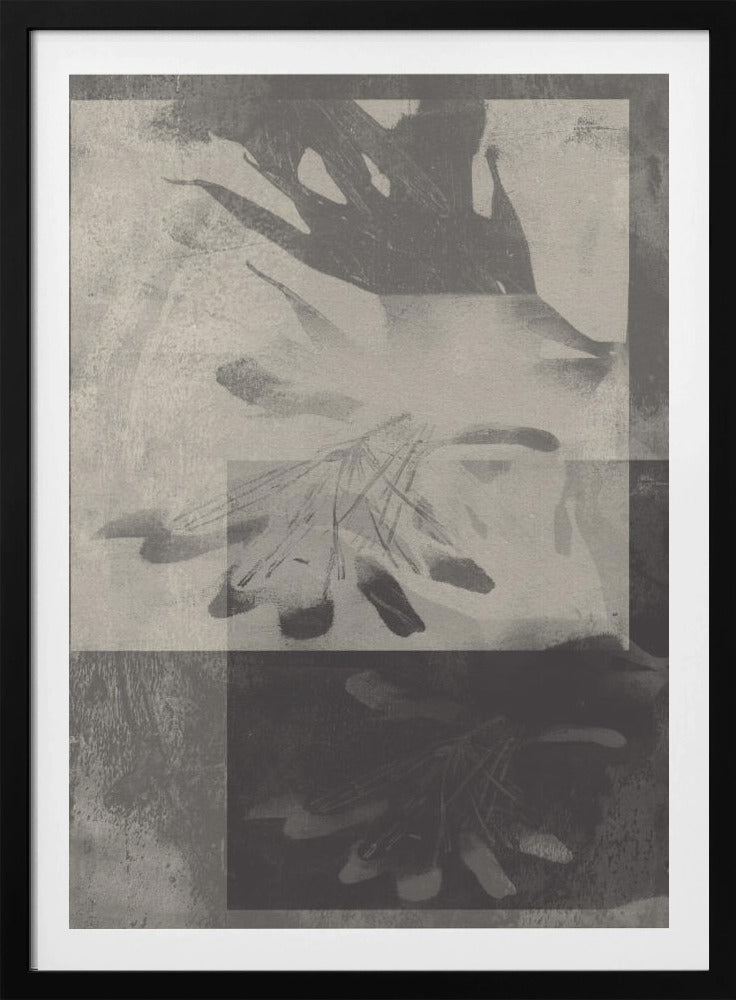 Whispering Leaves – Abstract Pattern in Taupe and White | Poster