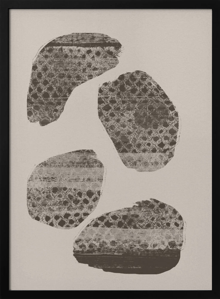 Stonescape – Abstract Organic Shapes in Taupe and Brown | Poster