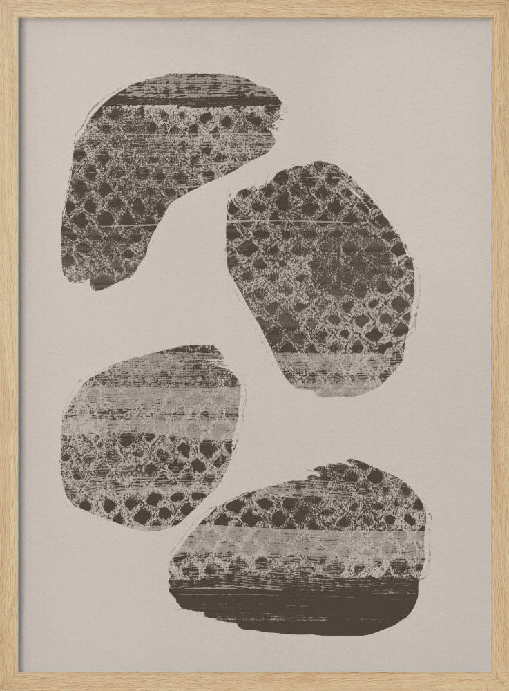 Stonescape – Abstract Organic Shapes in Taupe and Brown | Poster