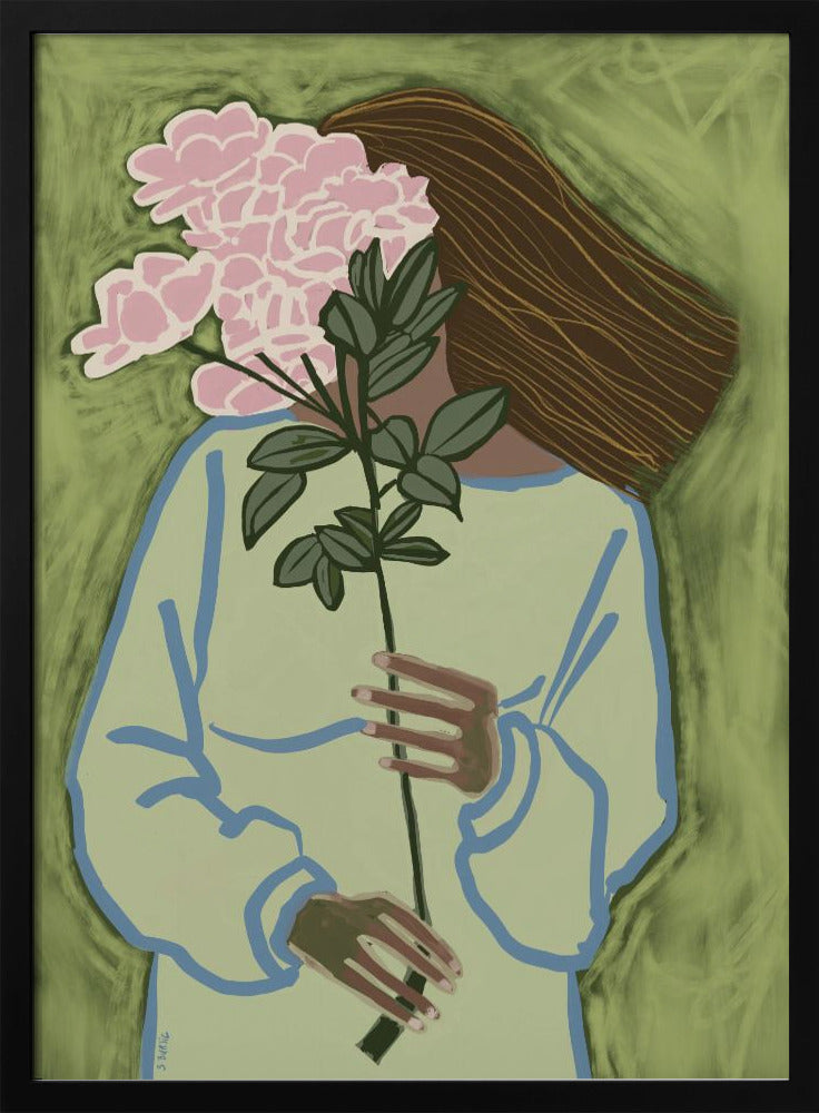 Lady with flowers | Poster