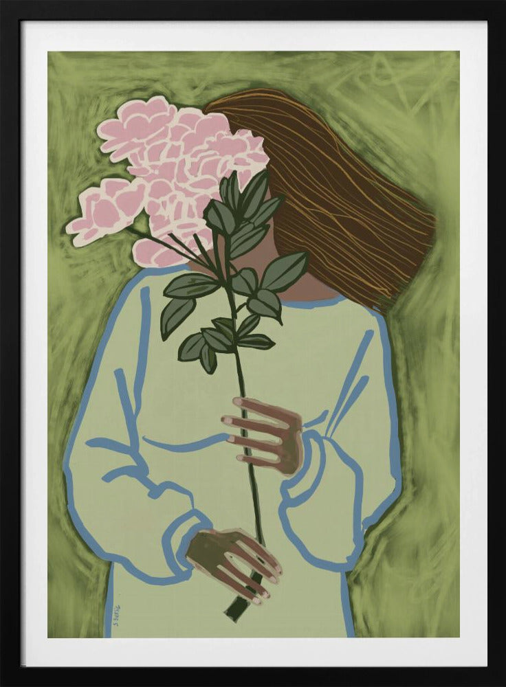 Lady with flowers | Poster
