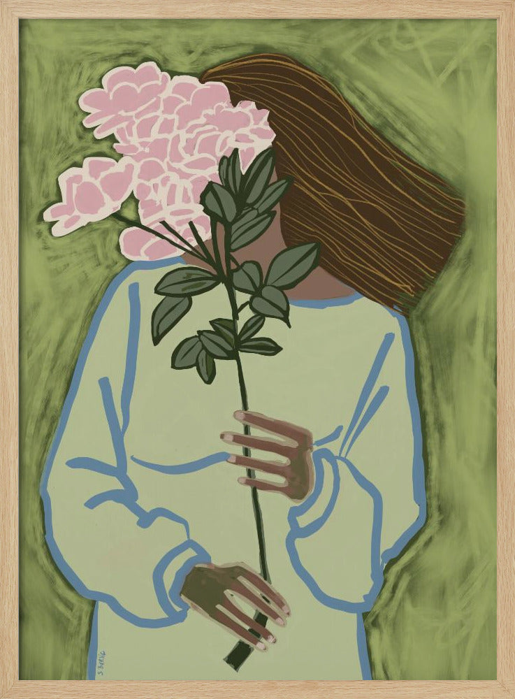 Lady with flowers | Poster
