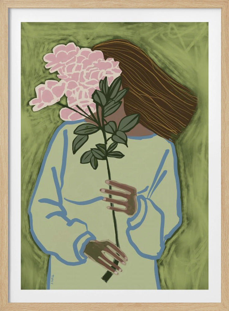 Lady with flowers | Poster