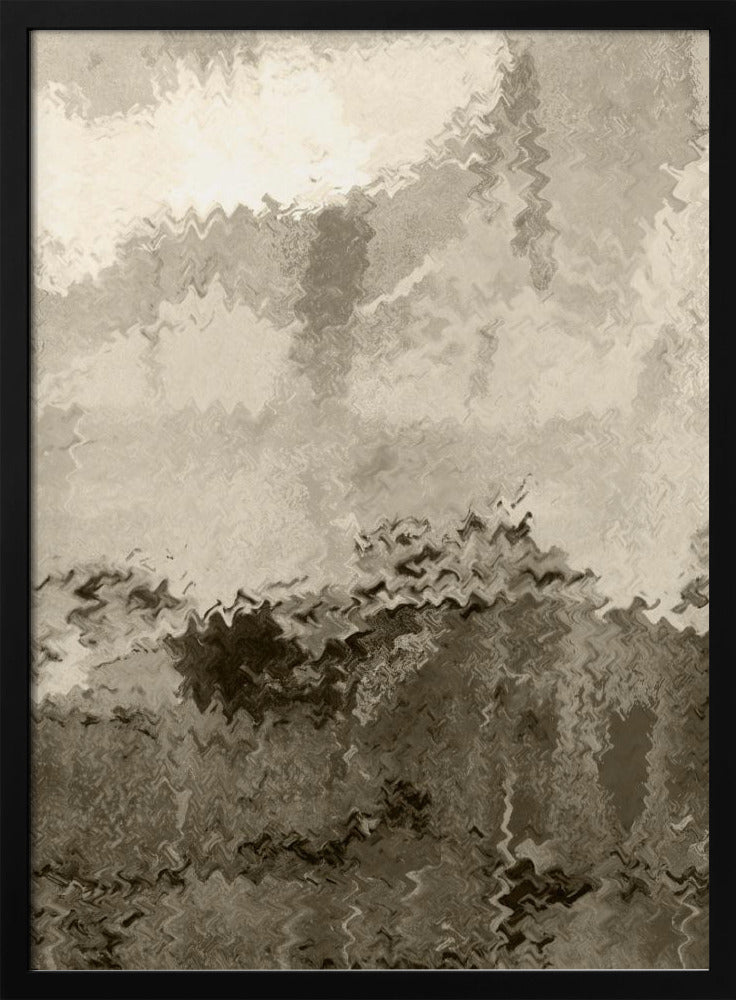 Over the Hills. Reflections. Abstract Lanscape In Neutral Colors No. 2 | Poster