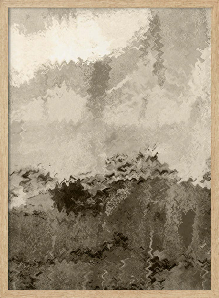 Over the Hills. Reflections. Abstract Lanscape In Neutral Colors No. 2 | Poster