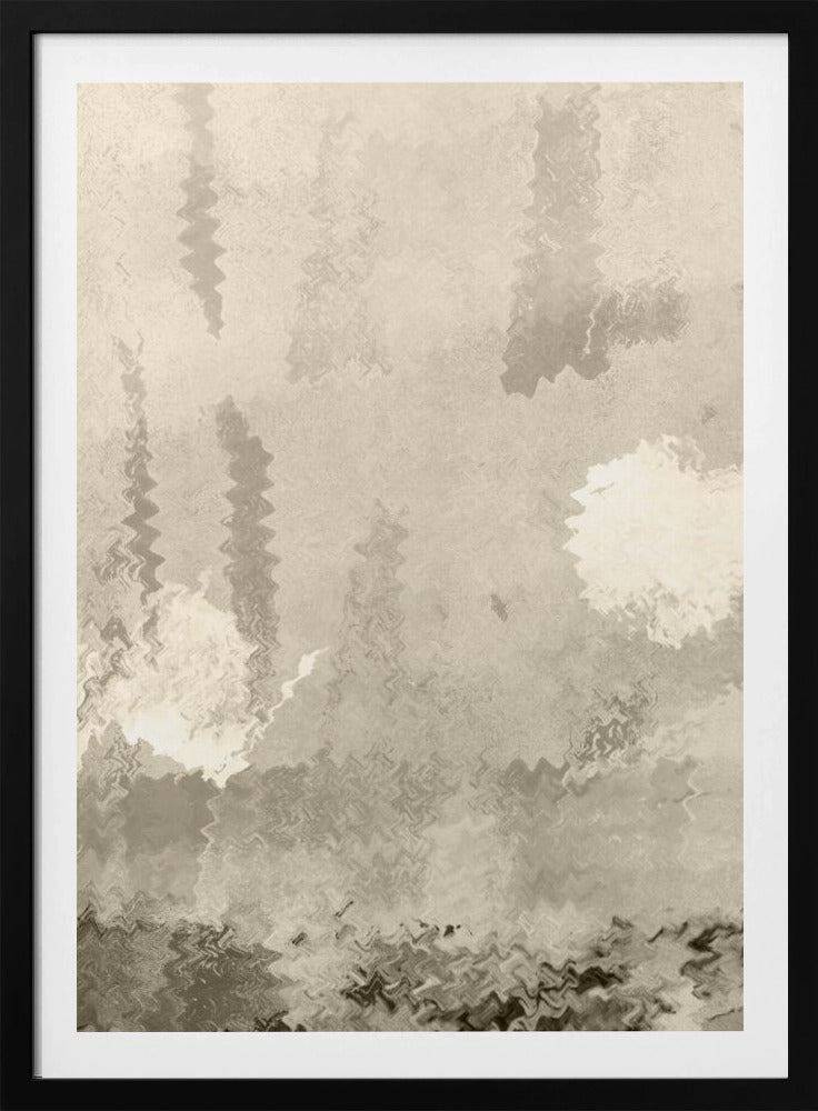 Two Moons. Reflections. Abstract Lanscape In Neutral Colors No.1 | Poster