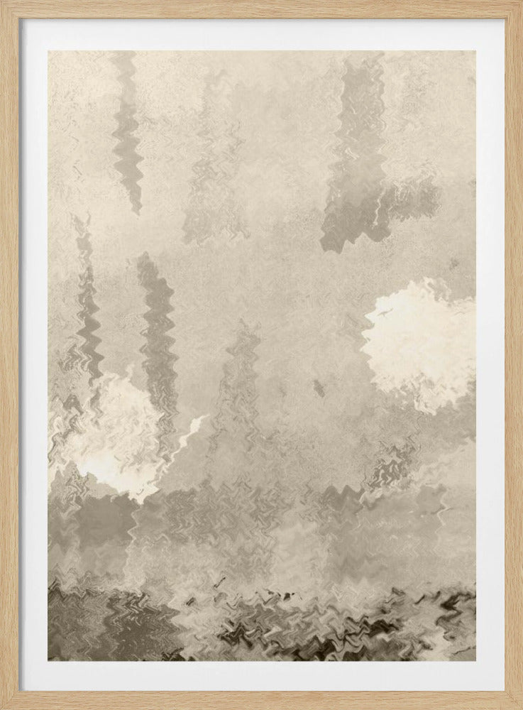 Two Moons. Reflections. Abstract Lanscape In Neutral Colors No.1 | Poster