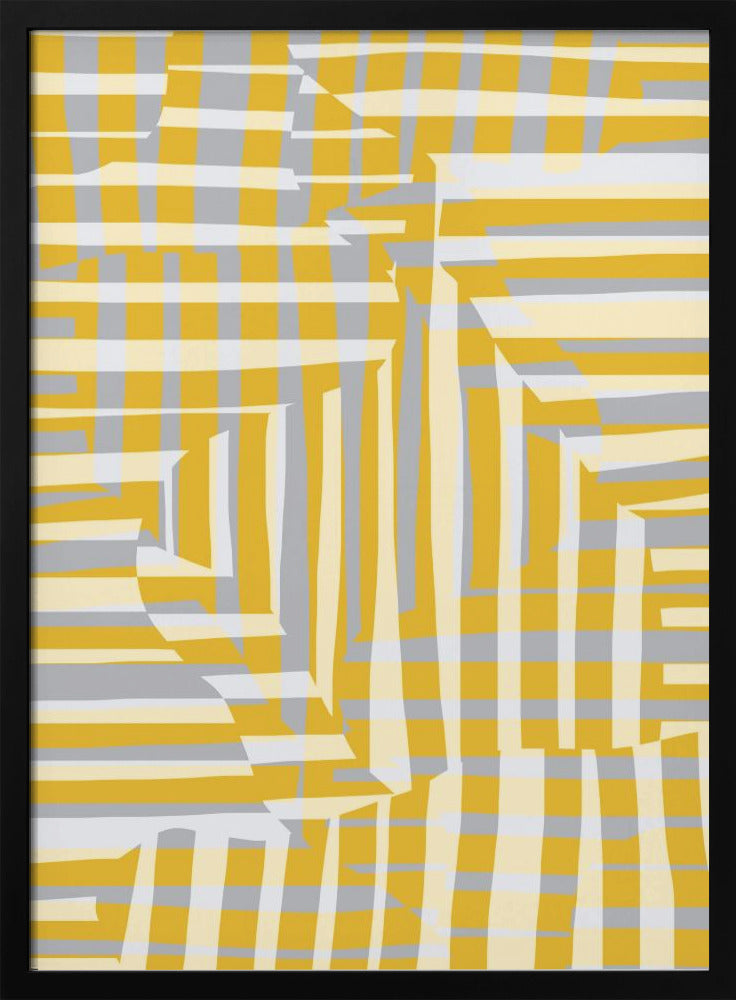Yellow line and stripe with grey variation | Poster