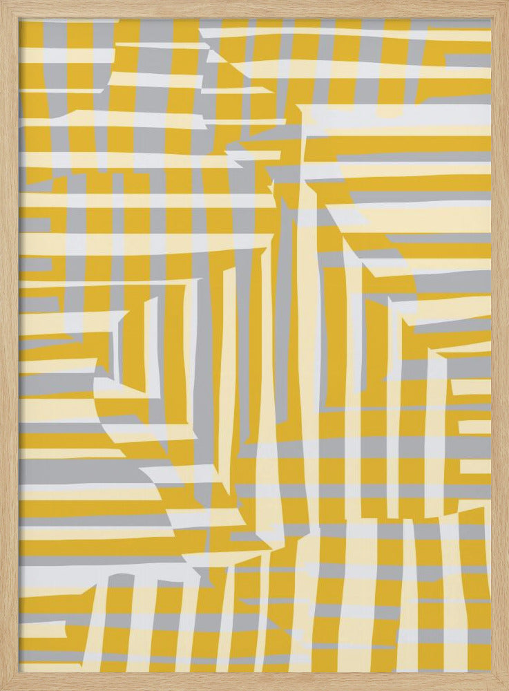 Yellow line and stripe with grey variation | Poster
