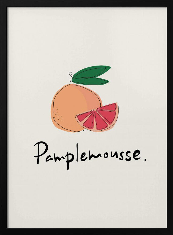 Modern French Fruits Collection &quot;Grapefruit / Pamplemousse&quot; | Poster