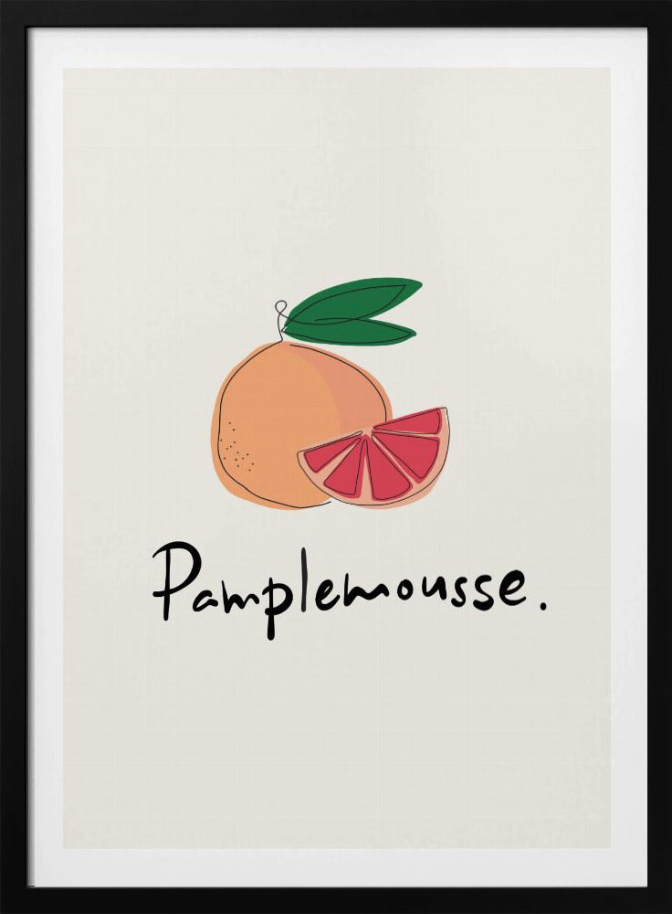 Modern French Fruits Collection &quot;Grapefruit / Pamplemousse&quot; | Poster
