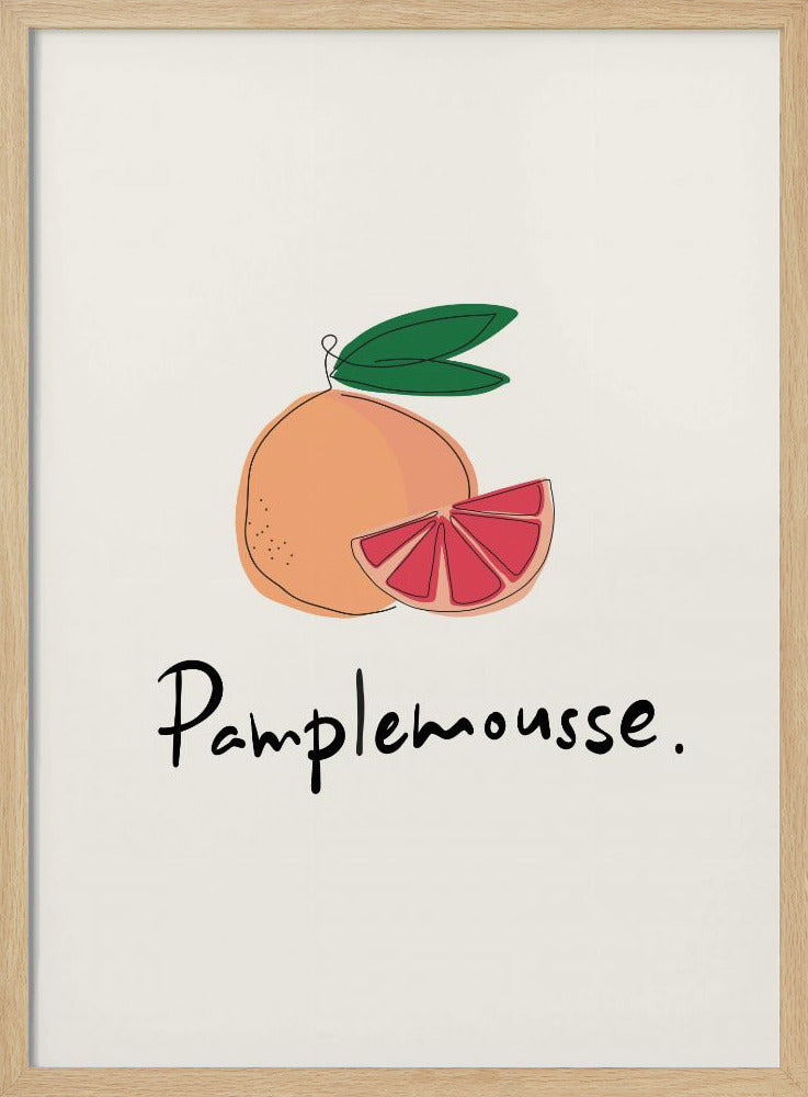 Modern French Fruits Collection &quot;Grapefruit / Pamplemousse&quot; | Poster