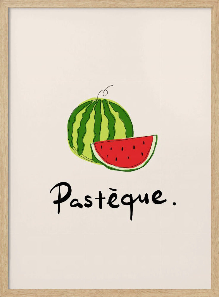 Modern French Fruits Collection &quot;Watermelon / Pastèque&quot; | Poster