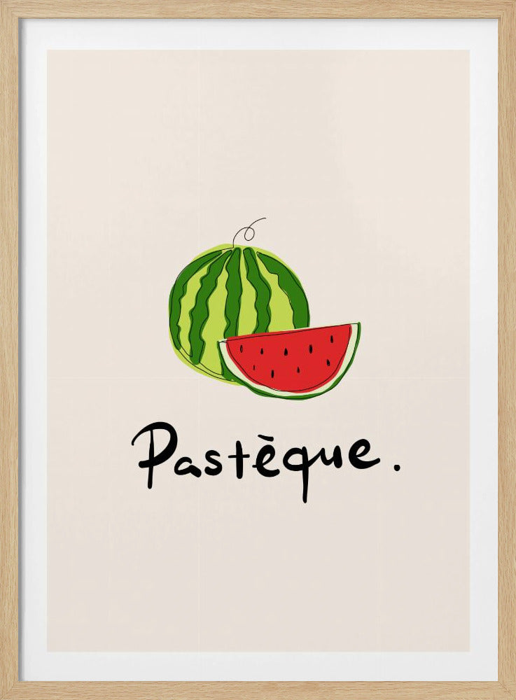 Modern French Fruits Collection &quot;Watermelon / Pastèque&quot; | Poster