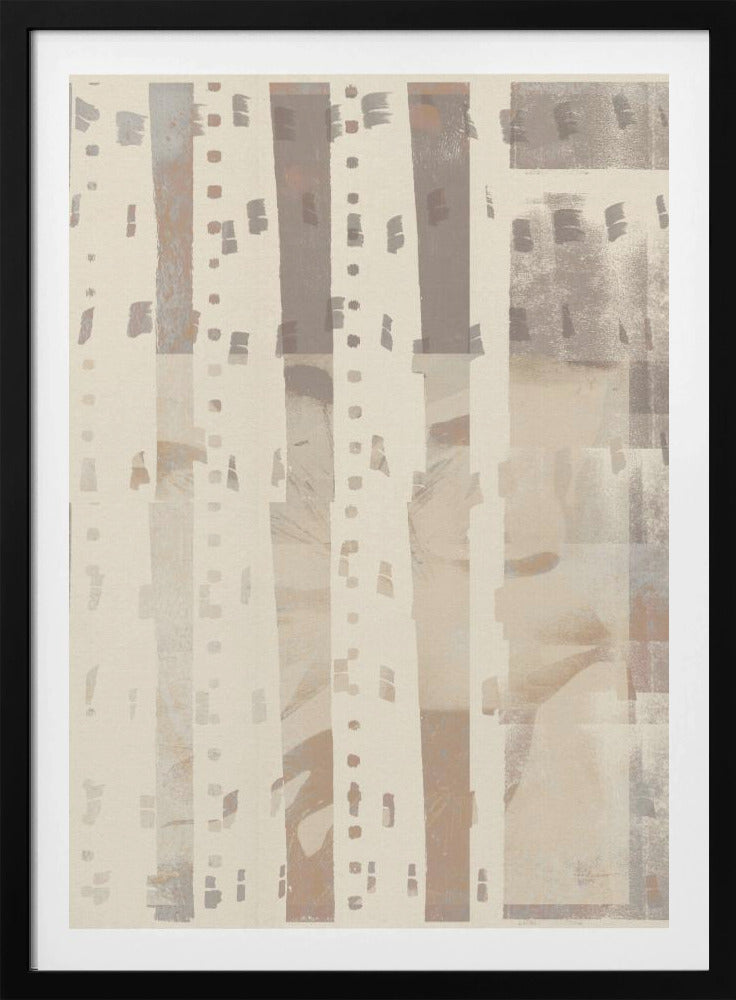 Neutral Abstract pattern in light terracotta, taupe and white. | Poster