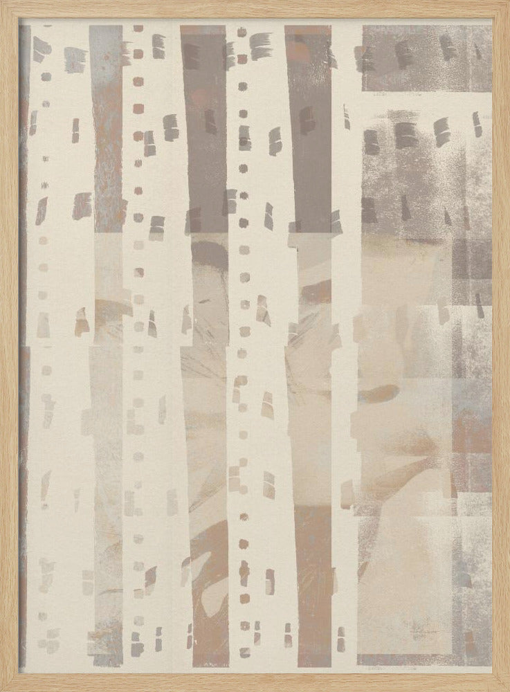 Neutral Abstract pattern in light terracotta, taupe and white. | Poster
