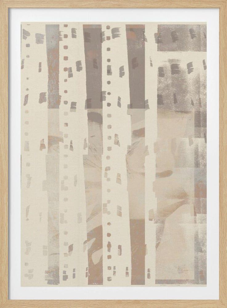 Neutral Abstract pattern in light terracotta, taupe and white. | Poster