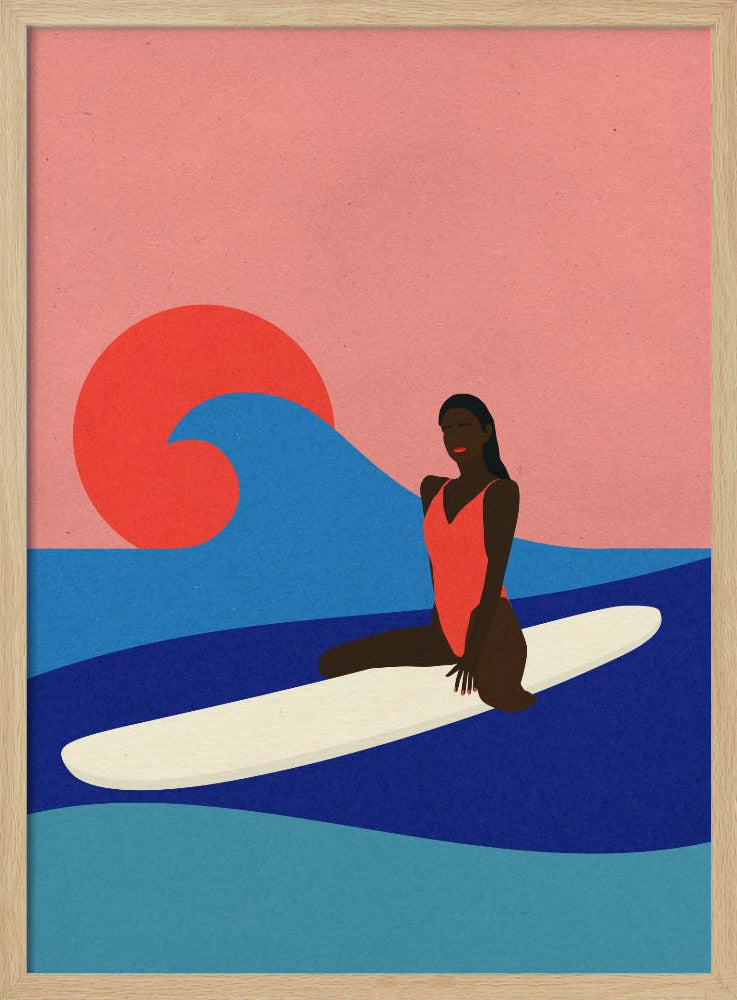 Girl On a Surfboard | Poster